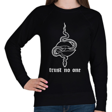 PRINTFASHION Trust no one - Női pulóver - Fekete