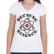 PRINTFASHION Tudomány - Női V-nyakú póló - Fehér női póló