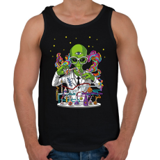 PRINTFASHION Tudós ufo - Férfi atléta - Fekete