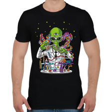 PRINTFASHION Tudós ufo - Férfi póló - Fekete férfi póló