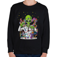 PRINTFASHION Tudós ufo - Gyerek pulóver - Fekete