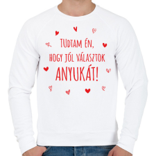PRINTFASHION Tudtam én, hogy jól választok anyukát! - Férfi pulóver - Fehér férfi pulóver, kardigán