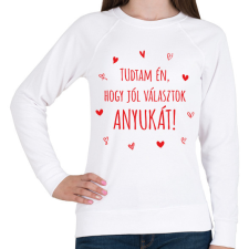 PRINTFASHION Tudtam én, hogy jól választok anyukát! - Női pulóver - Fehér női pulóver, kardigán