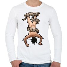 PRINTFASHION Tug balls - Férfi hosszú ujjú póló - Fehér férfi póló