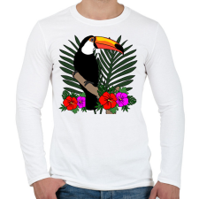 PRINTFASHION Tukán - Férfi hosszú ujjú póló - Fehér férfi póló