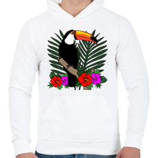 PRINTFASHION Tukán - Férfi kapucnis pulóver - Fehér