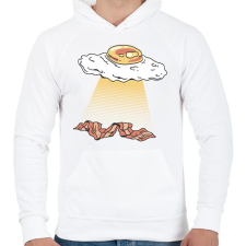 PRINTFASHION Tükörtojás ufo - Férfi kapucnis pulóver - Fehér férfi pulóver, kardigán