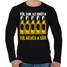 PRINTFASHION Túl kevés sör - Férfi hosszú ujjú póló - Fekete férfi póló