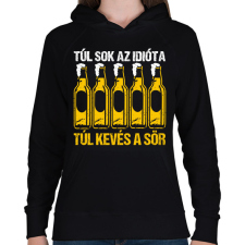 PRINTFASHION Túl kevés sör - Női kapucnis pulóver - Fekete női pulóver, kardigán