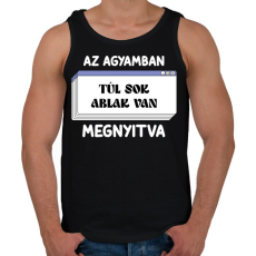 PRINTFASHION Túl sok ablak - Férfi atléta - Fekete