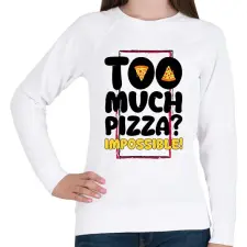 PRINTFASHION Túl sok pizza? - Női pulóver - Fehér női pulóver, kardigán