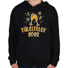 PRINTFASHION Túléltelek 2022 - Gyerek kapucnis pulóver - Fekete