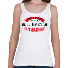 PRINTFASHION Túléltem futárként - számmal - Női atléta - Fehér női trikó