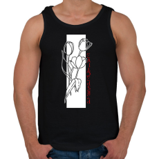 PRINTFASHION Tulipán perspective - Férfi atléta - Fekete