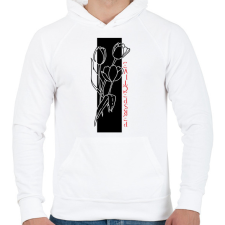 PRINTFASHION Tulipán perspective - Férfi kapucnis pulóver - Fehér férfi pulóver, kardigán