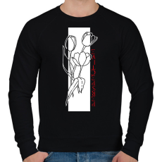 PRINTFASHION Tulipán perspective - Férfi pulóver - Fekete