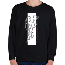PRINTFASHION Tulipán perspective - Gyerek pulóver - Fekete gyerek pulóver, kardigán