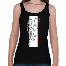 PRINTFASHION Tulipán perspective - Női atléta - Fekete