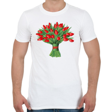 PRINTFASHION Tulipáncsokor - Férfi póló - Fehér férfi póló