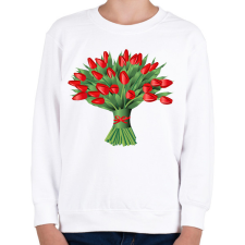 PRINTFASHION Tulipáncsokor - Gyerek pulóver - Fehér gyerek pulóver, kardigán