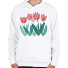 PRINTFASHION Tulipánok - Gyerek kapucnis pulóver - Fehér gyerek pulóver, kardigán