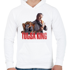 PRINTFASHION Tulsa King - Férfi kapucnis pulóver - Fehér férfi pulóver, kardigán