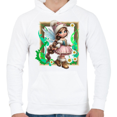 PRINTFASHION Tündér - Férfi kapucnis pulóver - Fehér