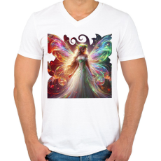 PRINTFASHION Tündér - Férfi V-nyakú póló - Fehér