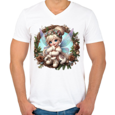 PRINTFASHION Tündér - Férfi V-nyakú póló - Fehér