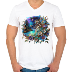 PRINTFASHION Tündér - Férfi V-nyakú póló - Fehér