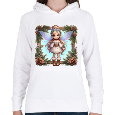 PRINTFASHION Tündér - Női kapucnis pulóver - Fehér női pulóver, kardigán