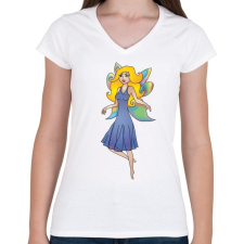 PRINTFASHION Tündér - Női V-nyakú póló - Fehér női póló