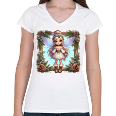 PRINTFASHION Tündér - Női V-nyakú póló - Fehér