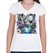 PRINTFASHION Tündér - Női V-nyakú póló - Fehér női póló