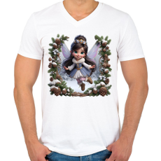 PRINTFASHION Tündérlány - Férfi V-nyakú póló - Fehér