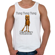 PRINTFASHION Tung Tung Tung Sahur - Férfi atléta - Fehér