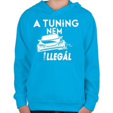 PRINTFASHION Tuning - Gyerek kapucnis pulóver - Azúrkék