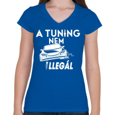 PRINTFASHION Tuning - Női V-nyakú póló - Királykék női póló