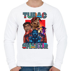 PRINTFASHION Tupac - Férfi pulóver - Fehér
