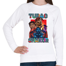PRINTFASHION Tupac - Női pulóver - Fehér női pulóver, kardigán