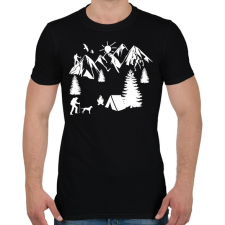 PRINTFASHION túrázás - Férfi póló - Fekete férfi póló