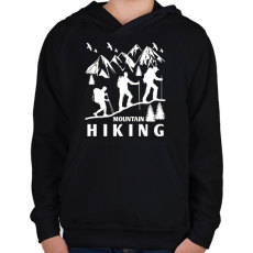 PRINTFASHION túrázás - Gyerek kapucnis pulóver - Fekete