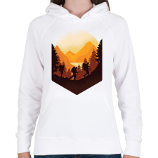 PRINTFASHION Túrázás - Női kapucnis pulóver - Fehér női pulóver, kardigán