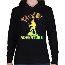 PRINTFASHION túrázás - Női kapucnis pulóver - Fekete női pulóver, kardigán