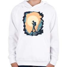 PRINTFASHION Túrázó - Gyerek kapucnis pulóver - Fehér gyerek pulóver, kardigán