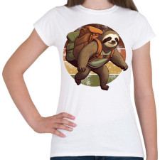 PRINTFASHION Túrázó lajhár - Női póló - Fehér női póló