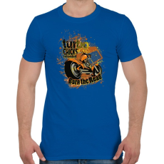 PRINTFASHION Turbo chicks - Férfi póló - Királykék