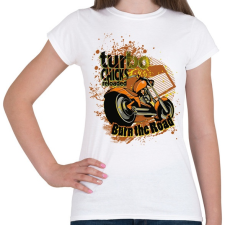 PRINTFASHION Turbo chicks - Női póló - Fehér női póló