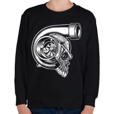 PRINTFASHION Turbó koponya - Gyerek pulóver - Fekete