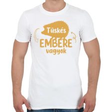 PRINTFASHION Tüskés embere vagyok - Névvel - Férfi póló - Fehér férfi póló